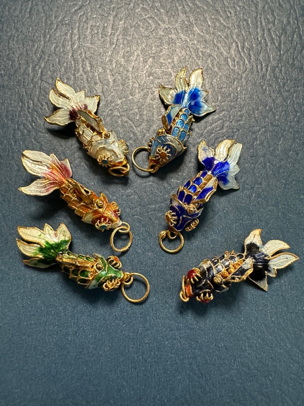 Vintage SMALL Enamel Koi Fish Bundle